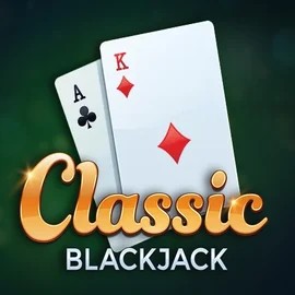 Classic Blackjack online game logo by Red Tiger Gaming on spinorhino.eu