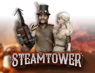 Steam Tower Slot online game logo by NetEnt on spinorhino.eu